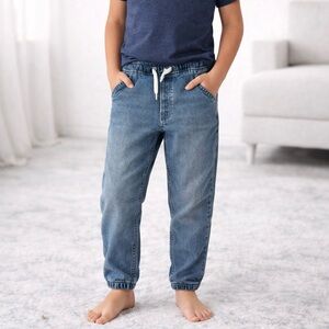 GAP Kids Boys Denim Jogger Jeans Size 8 Pull-On Elastic Waist Blue